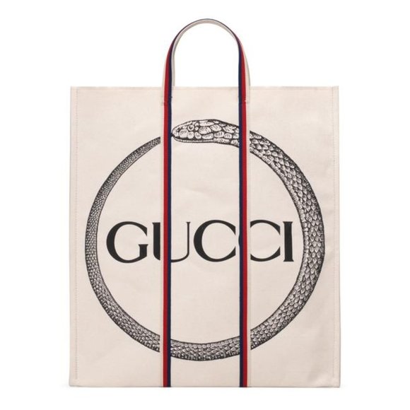 Gucci Handbags - Authentic NEW GUCCI Ouroboro Ivory print tote